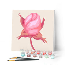 Afbeelding in Gallery-weergave laden, Mini Peinture par Numéros petit format 20x20cm avec cadre Bouton de Rose