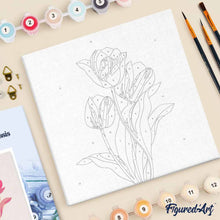 Afbeelding in Gallery-weergave laden, Mini Schilderen op Nummer met Frame - 3 roze tulpen