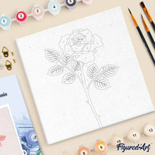 Afbeelding in Gallery-weergave laden, Mini Schilderen op Nummer met Frame - Roos aan stengel