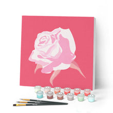 Afbeelding in Gallery-weergave laden, Mini Peinture par Numéros petit format 20x20cm avec cadre Corolle de Rose
