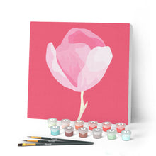 Afbeelding in Gallery-weergave laden, Mini Peinture par Numéros petit format 20x20cm avec cadre Tulipe sur Tige