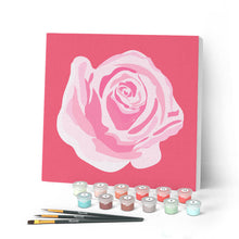 Afbeelding in Gallery-weergave laden, Mini Peinture par Numéros petit format 20x20cm avec cadre Corolle de Rose 2