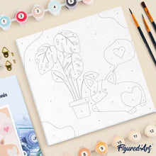 Afbeelding in Gallery-weergave laden, Mini Schilderen op Nummer met Frame - Verliefd hondje