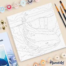 Afbeelding in Gallery-weergave laden, Mini Schilderen op Nummer met Frame - Blauwe walvis