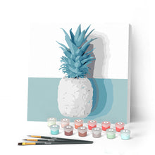 Afbeelding in Gallery-weergave laden, Mini Peinture par Numéros petit format 20x20cm avec cadre Ananas