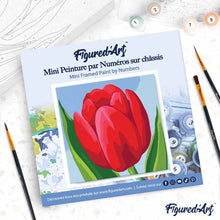 Afbeelding in Gallery-weergave laden, Mini Schilderen op Nummer met Frame - Rode tulp