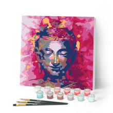 Afbeelding in Gallery-weergave laden, Mini Peinture par Numéros petit format 20x20cm avec cadre Bouddha précieux