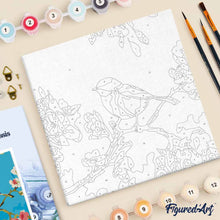 Afbeelding in Gallery-weergave laden, Mini Schilderen op Nummer met Frame - Vogel op tak