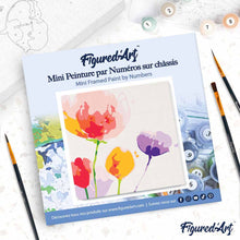 Afbeelding in Gallery-weergave laden, Mini Schilderen op Nummer met Frame - Kleurrijke bloemen