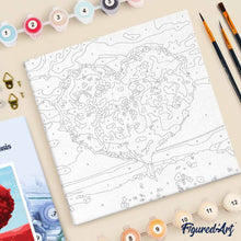 Afbeelding in Gallery-weergave laden, Mini Schilderen op Nummer met Frame - Rode hartenboom