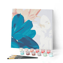 Afbeelding in Gallery-weergave laden, Mini Peinture par Numéros petit format 20x20cm avec cadre Feuilles de Caoutchouc