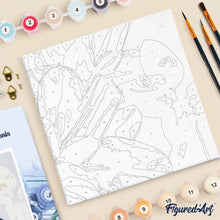 Afbeelding in Gallery-weergave laden, Mini Schilderen op Nummer met Frame - Rubberplant bladeren