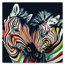 Afbeelding in Gallery-weergave laden, Mini Schilderen op Nummer met Frame - Paar kleurrijke zebra's
