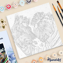 Afbeelding in Gallery-weergave laden, Mini Schilderen op Nummer met Frame - Paar kleurrijke zebra's