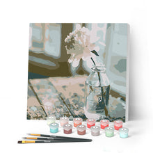Afbeelding in Gallery-weergave laden, Mini Schilderen op Nummer met Frame - Witte bloem