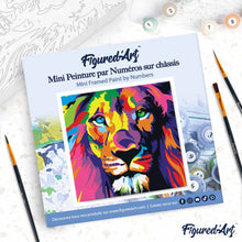 Afbeelding in Gallery-weergave laden, Mini Schilderen op Nummer met Frame - Leeuw Pop Art