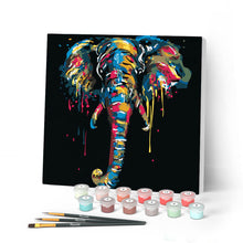 Afbeelding in Gallery-weergave laden, Mini Peinture par Numéros petit format 20x20cm avec cadre Elephant