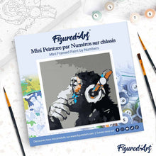 Afbeelding in Gallery-weergave laden, Mini Schilderen op Nummer met Frame - Koptelefoon aap