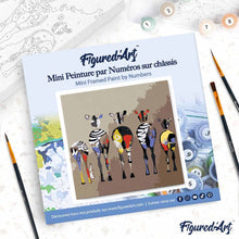 Afbeelding in Gallery-weergave laden, Mini Schilderen op Nummer met Frame - Zebra's van achter