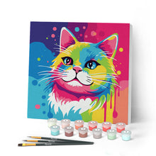 Afbeelding in Gallery-weergave laden, Mini Schilderen op Nummer met Frame - Katten Abstracte Pop-Art