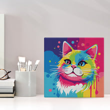 Afbeelding in Gallery-weergave laden, Mini Schilderen op Nummer met Frame - Katten Abstracte Pop-Art