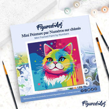 Afbeelding in Gallery-weergave laden, Mini Schilderen op Nummer met Frame - Katten Abstracte Pop-Art