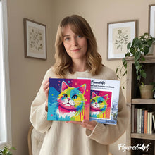 Afbeelding in Gallery-weergave laden, Mini Schilderen op Nummer met Frame - Katten Abstracte Pop-Art
