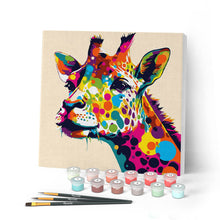 Afbeelding in Gallery-weergave laden, Mini Schilderen op Nummer met Frame - Giraffe Abstracte Pop-Art
