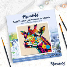 Afbeelding in Gallery-weergave laden, Mini Schilderen op Nummer met Frame - Giraffe Abstracte Pop-Art