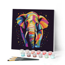 Afbeelding in Gallery-weergave laden, Mini Schilderen op Nummer met Frame - Olifant Abstracte Pop-Art