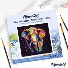 Afbeelding in Gallery-weergave laden, Mini Schilderen op Nummer met Frame - Olifant Abstracte Pop-Art