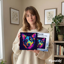 Afbeelding in Gallery-weergave laden, Mini Schilderen op Nummer met Frame - Neon Hond Abstracte Pop-Art
