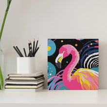 Afbeelding in Gallery-weergave laden, Mini Schilderen op Nummer met Frame - Flamingo Abstracte Pop-Art