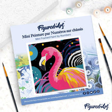 Afbeelding in Gallery-weergave laden, Mini Schilderen op Nummer met Frame - Flamingo Abstracte Pop-Art