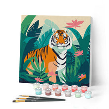 Afbeelding in Gallery-weergave laden, Mini Schilderen op Nummer met Frame - Tropische Bengaalse Tijger