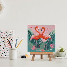 Afbeelding in Gallery-weergave laden, Mini Schilderen op Nummer met Frame - Tropische Flamingo's