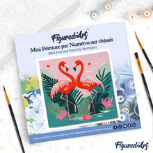 Afbeelding in Gallery-weergave laden, Mini Schilderen op Nummer met Frame - Tropische Flamingo's