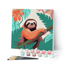 Afbeelding in Gallery-weergave laden, Mini Schilderen op Nummer met Frame - Tropische Luiaard