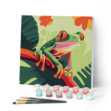 Afbeelding in Gallery-weergave laden, Mini Schilderen op Nummer met Frame - Tropische Roodogige Boomkikker