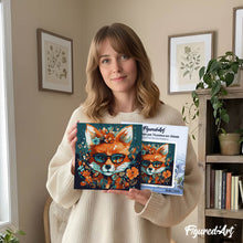 Afbeelding in Gallery-weergave laden, Mini Schilderen op Nummer met Frame - Modieuze vos met bloemen