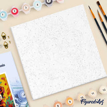 Afbeelding in Gallery-weergave laden, Mini Schilderen op Nummer met Frame - Modieuze aap met bloemen
