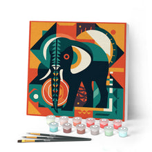 Afbeelding in Gallery-weergave laden, Mini Schilderen op Nummer met Frame - Olifant Art - Deco-geïnspireerde Abstractie