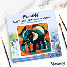 Afbeelding in Gallery-weergave laden, Mini Schilderen op Nummer met Frame - Olifant Art - Deco-geïnspireerde Abstractie