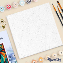 Afbeelding in Gallery-weergave laden, Mini Schilderen op Nummer met Frame - Leeuw Art - Deco-geïnspireerde Abstractie