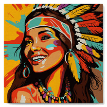 Afbeelding in Gallery-weergave laden, Mini Schilderen op Nummer met Frame - Inheemse Elegante Vrouw Pop Art