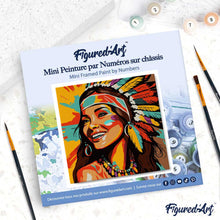 Afbeelding in Gallery-weergave laden, Mini Schilderen op Nummer met Frame - Inheemse Elegante Vrouw Pop Art