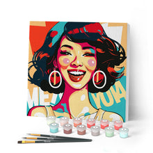Afbeelding in Gallery-weergave laden, Mini Schilderen op Nummer met Frame - Charismatische Vrouw Pop Art