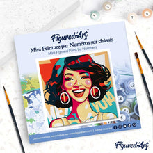 Afbeelding in Gallery-weergave laden, Mini Schilderen op Nummer met Frame - Charismatische Vrouw Pop Art