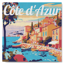 Afbeelding in Gallery-weergave laden, Mini Schilderen op Nummer met Frame - Reisposter Cote d'Azur