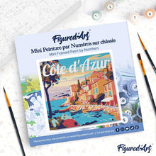 Afbeelding in Gallery-weergave laden, Mini Schilderen op Nummer met Frame - Reisposter Cote d'Azur